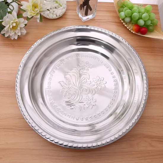 Yiwu Hotsale Stainless Steel Round Dishes Plates