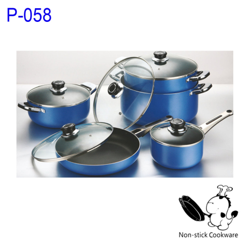 10 pcs pressed aluminum Teflon nonstick coating cookware cooking pot