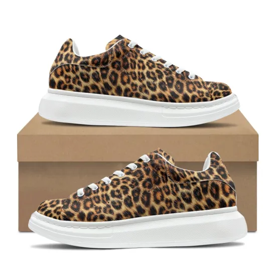 Customized Leopard Print MQ Shoes: Drop Shipping White Sneakers for Walking & Sports