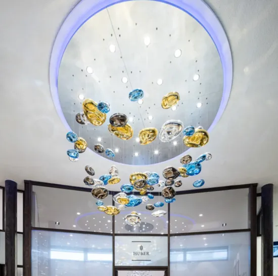 Large glass hotel chandelier for banquet hall