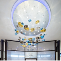 Large glass hotel chandelier for banquet hall