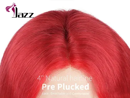 13x4 colored red bob lace frontal human hair wig,  ombre red bob 4x4 lace closure wig