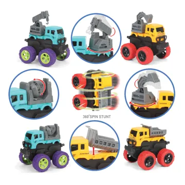 1 Dollar Promotion: 360 Stunt Construction Toy Car Truck for Kids - Friction Vehicle Playset