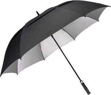 Durable Double Layer Metal Ring Plastic Handle Straight Umbrella