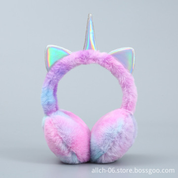 Winter Unicorn Sequin Earmuffs: Cute and Warm Plush Ear Muffs - ALLCH