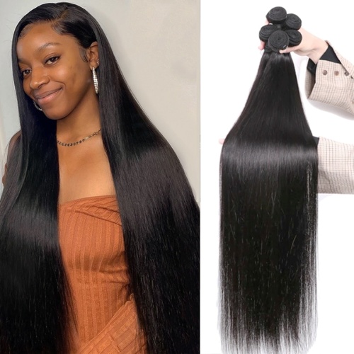 32 34 36 38 Malaysian Indian Straight Cuticle Hair Weave Bundles , 100% 10A Brazilian Virgin Long 40 Inch Peruvian Human Hair