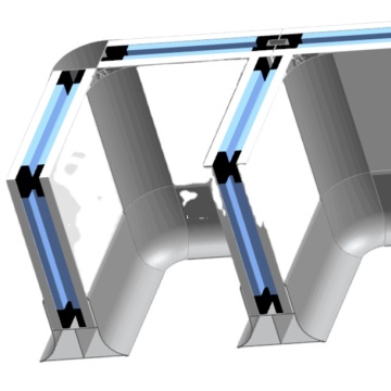 Industrial Hygienic Curtain Arc Aluminum Profile for Hospital Clean Room Wall Corners