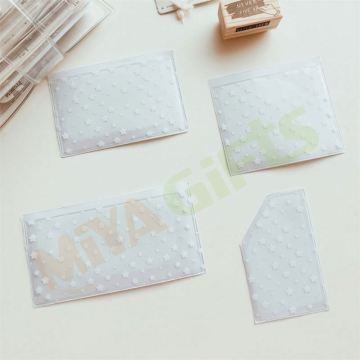 Custom Clear Corner Floral Vinyl Plastic Rectangle Self-Adhesive Pockets for Planners & Notebooks