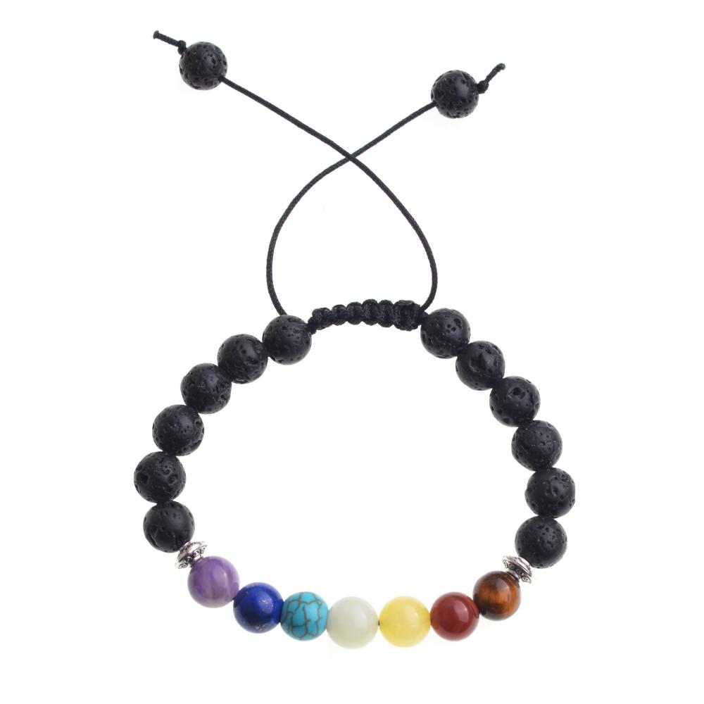 7 Chakra Reiki Healing Stone Bracelet tissé