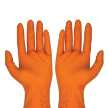 Guantes de nitrilo naranja sin polvo