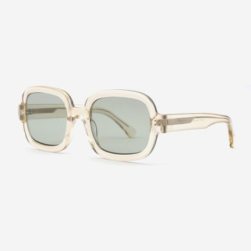 Square and Dimensional Acetate Unisex Sunglasses