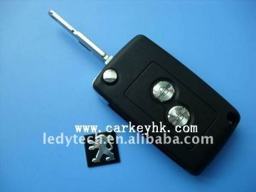 Peugeot 206 flip modified remote auto key blank with 2 buttons