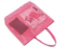 Mädchen Sommer rosa Mesh Tote Taschen attched Reißverschlusstasche