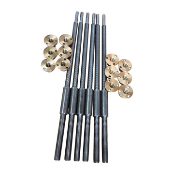 T6 to T12 Stainless Steel CNC Trapezoidal Screw Lead Screw with Brass Nut