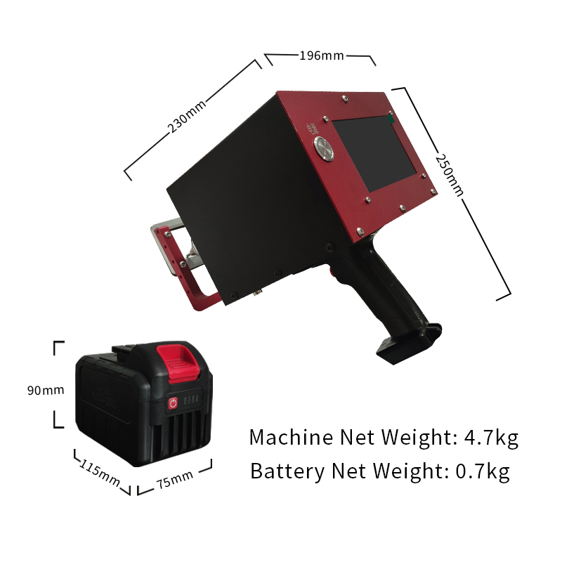 120x30mm lithium battery dot peen marking machine