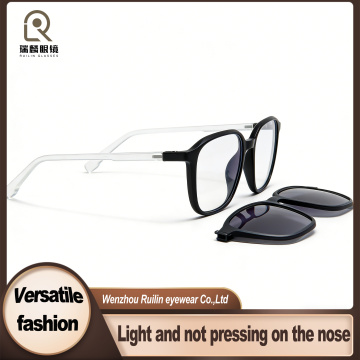 Clipe magnético moldado por injeção retangular em óculos de sol