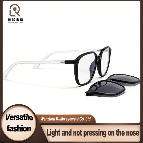 Clipe magnético moldado por injeção retangular em óculos de sol