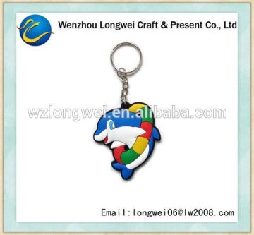 lovely dolphin pvc keychain/led key chain/key chain