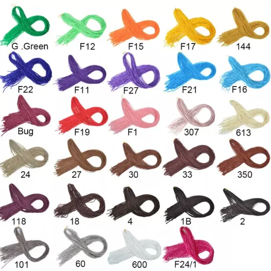 Straight Zizi Braids Crochet Box Braids Colored Synthetic Braiding Hair Extensions Blue Gray Brown Pink Blonde Crochet Hair 50g