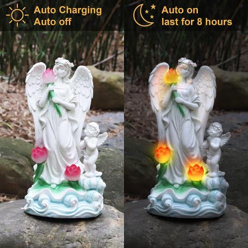  Garden Stakes Decor Solar Garden Figurine Lotus Outdoor Decor Supplier