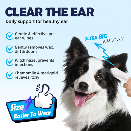 Ang hypoallergenic dog ear wipes na gawa sa mga likas na materyales