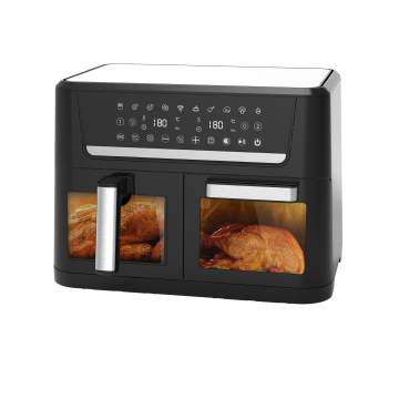 เครื่องหม้อทอดอากาศที่ไม่ติด: 8L &amp; 10L ความจุ, การปรุงอาหารปลอดน้ำมัน, เครื่องทำความร้อนแบบคู่และระบบตะกร้าสองระบบสำหรับเครื่องใช้ในครัวอเนกประสงค์
