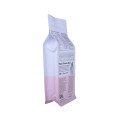 Renewable plastic block bottom coffee bag with zipper