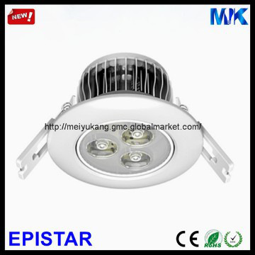 CE/Rohs Rcessed Aluminum 3*1W Epistar 9V mini 3w led ceiling light