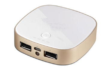 Golden Mini Dual Usb Universal Portable Power Bank 7500mah For Samsung Galaxy S4 / S3