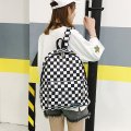 Μαύρο και άσπρο checkbag σχολική τσάντα ταξιδιού της Κορέας