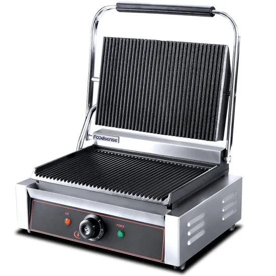 Commercial Electric Grooved Panini Contact Grill