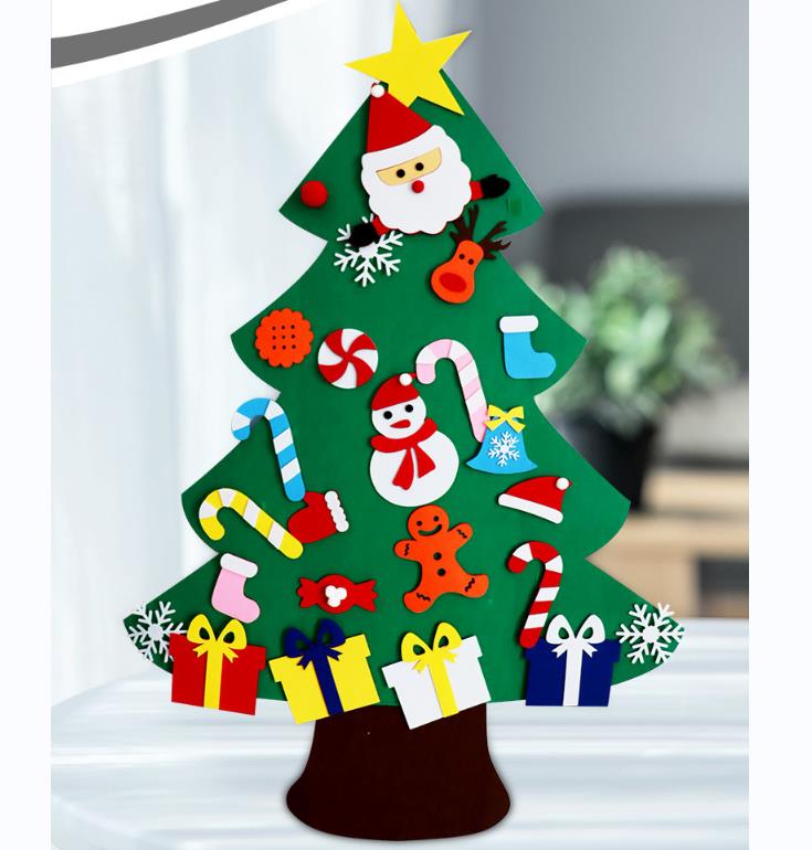 Calendario de fieltro de la adviento de Navidad de árbol artificial de alta calidad