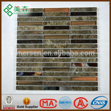 New design crystal glass mix stone mosaic tile AJ012