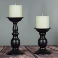 Black Metal Pillar Candle Holders Set of 2