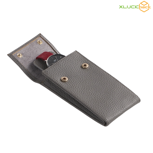 Leather Luxury Customized Snap Watch Display Storage Pouch