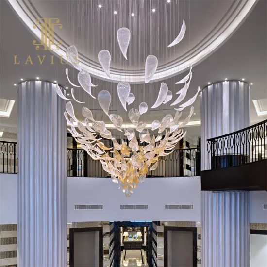 Light Luxury Artistic Big Staircase Foryer Custom Chandelier