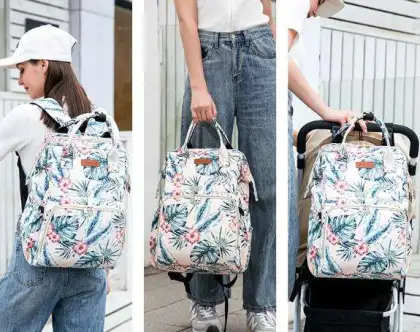 Playful Print Mommy Backpack Functional Diaper Bag