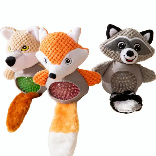 Interactive Plush Fox Dog Toy with Sound