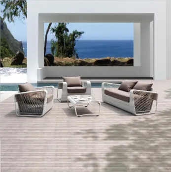 Round Rattan Wicker Garden Outdoor Sofa Set - Patio Rattan Furniture