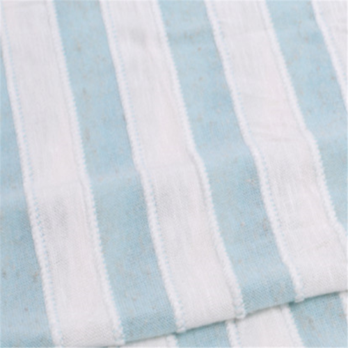Custom Blue and White Stripes Knitted Jersey Fabric