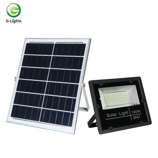 Remote control ip67 100 200 watt led solar floodlight