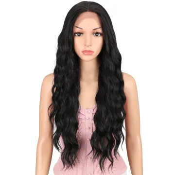 Fashion HT 28 inch wave hair lace frontal wig synthetic hair for women bohemian nature color hair synthetic wigs