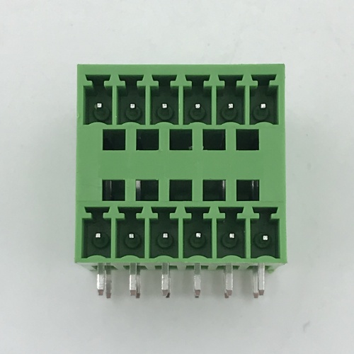 bent double layer male plug-in PCB terminal block