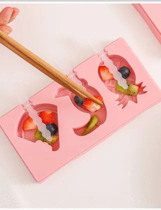 Strawberry jello ice cream mold with lid