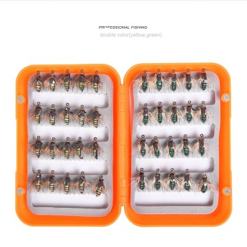 Fly Bait Box: Fishing Lures Set with Plastic Box and Fly Hooks