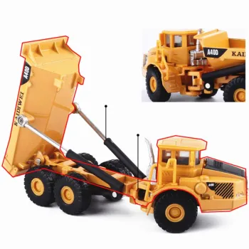 Alloy 1:87 Scale Dump Truck Diecast Construction Vehicle Cars Lorry Toys Model