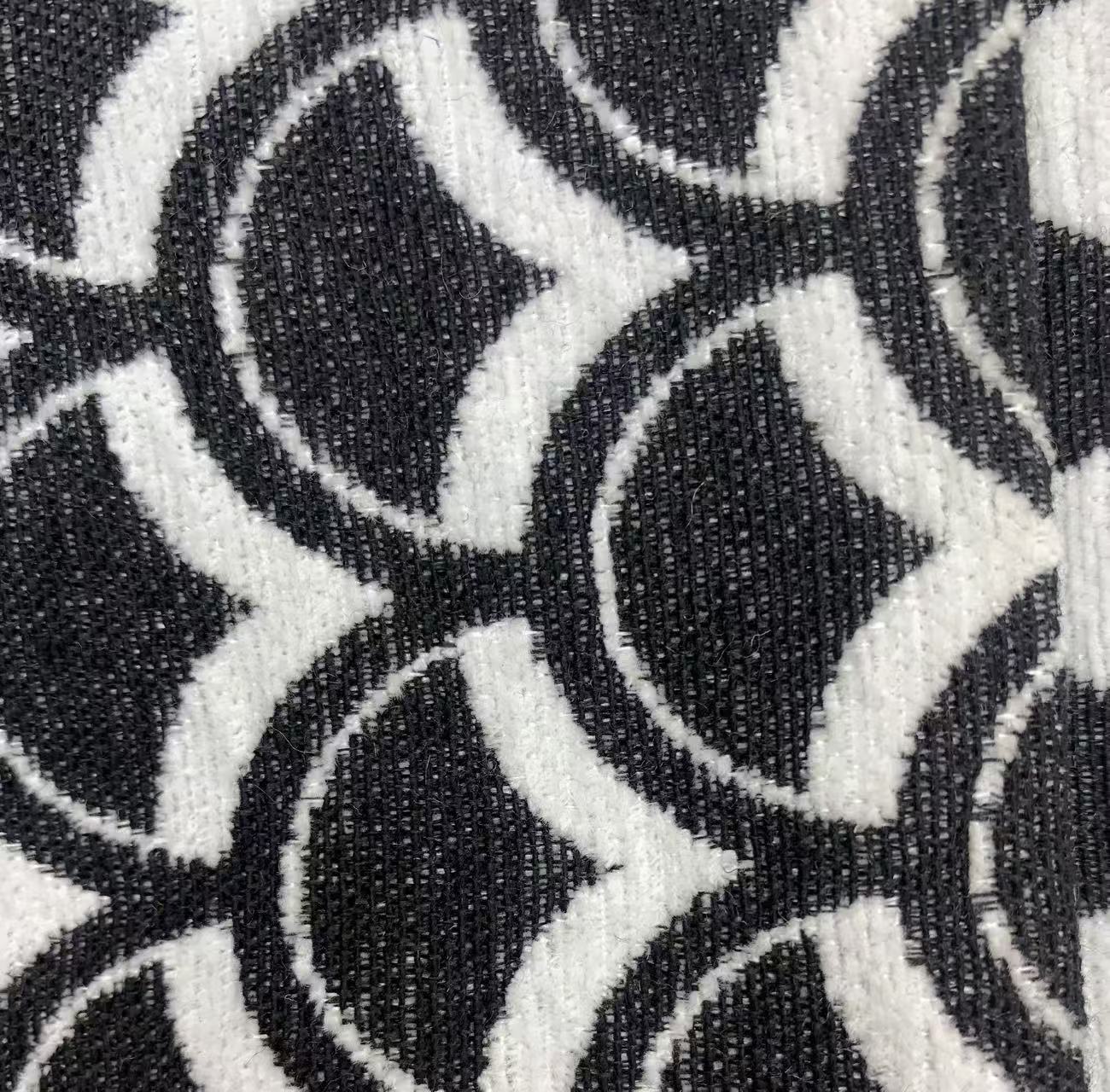 MultiPatterned Contrasting Color Chenille Fabric