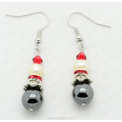 Freshwater pearl Hematite earring