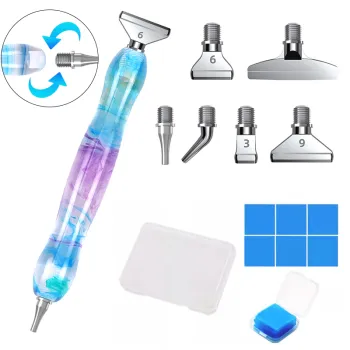 5D Diamond Painting Pen Set: Point Drill Pen with Metal Screw Tips for Adult DIY Craft
