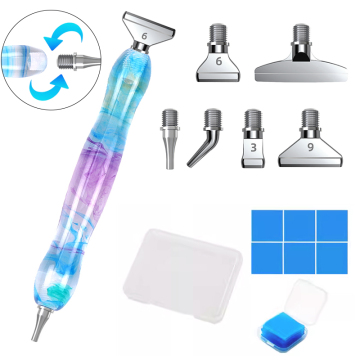 5D Diamond Painting Pen Set: Point Drill Pen with Metal Screw Tips for Adult DIY Craft
